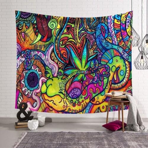Polyester Hippie Mandala Pattern Tapestry Abstract Painting Art Wall Hanging Gobelin Living Room Decor Crafts