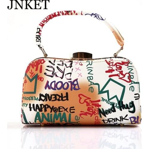 JNKET New Fasion Women High-Capacity Package Handbag Graffiti Evening Bag Package Shoulder Bag Ladies Sling Bag