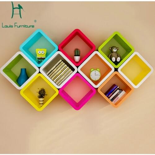 Louis Fashion Bookcases Creative Square Rack Modern Paint Background Color Children
