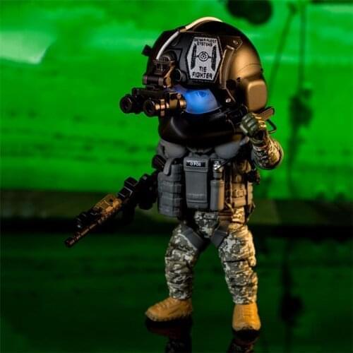 12cm Collectible Full Set Trickyman Seal Team 6 Series Pointman/Gunner/Rifleman/ Sniper/160th SOAR Night Model Toys for Gifts