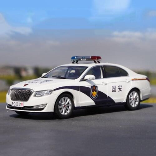 Diecast 1:18 Scale Red Flag H7 Review Car 2017 Alloy Model Police Cars Ornaments Collection Vehicle Decoration Souvenir Display