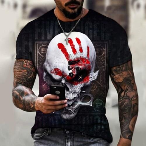 2021 new 3D printing skull pattern best-selling trend mens T-shirts fashion street T-shirts for men and women