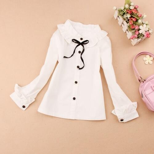 Baby girl clothes 2019 Autumn girls blouse children clothing school girl white blouse cotton child shirt kids clothes age 1-16Y