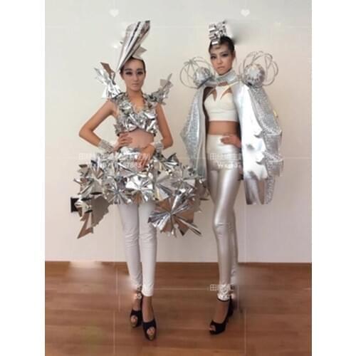 Science and technology clothing future robot costume stage catwalk show costume stage dance Men nightclub dj Cosplay Costumes
