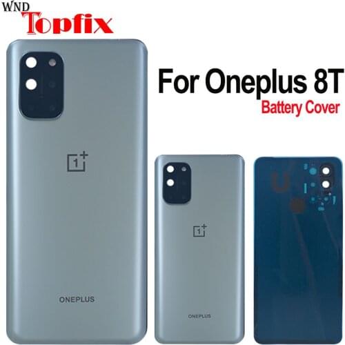 Original Cover For OnePlus 8T Back Battery Cover Door Rear Glass Oneplus 8T Battery Cover 1+8T Housing Case + Camera Lens