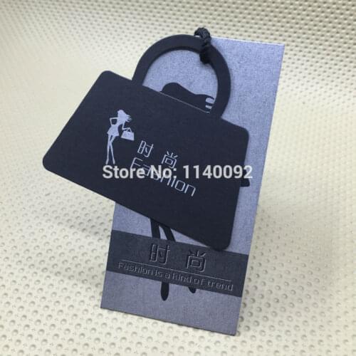 Custom black matt tags/shape cutting cardboard/garment tags printing/clothing printed labels/clothing woven labels logo