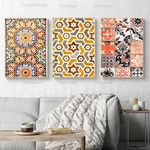 Nordic Morocco Door Poster Vintage Terracotta Oriental Ethnic Art Wall Picture Hd Print Living Room Canvas Painting Home Decor