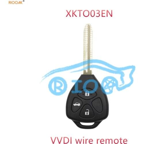 RIOOAK 10pcs/lot Xhorse VVDI2 for Toyota Style 3 Buttons XKTO03EN Wired Universal Remote Key for VVDI2 VVDI MINI key tool I80