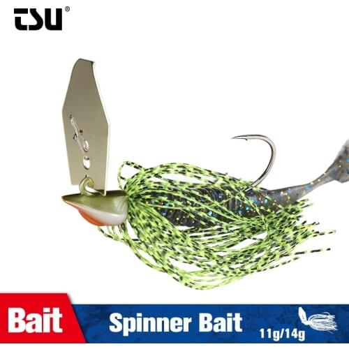 TSURINOYA Jig Head Hooks With Rubber Skirt BLADED SWIM JIG Spinner Bait Metal Fishing Lure 11g 14g Buzzbait Soft Lure Tackle