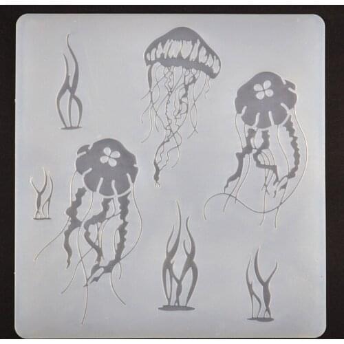 Gear Bird Feather Jellyfish Compass Silicone Resin Mold Thin Bookmark Art Crafts