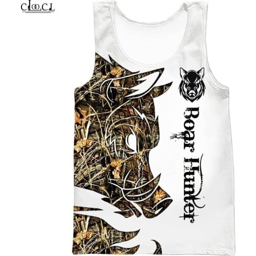 CLOOCL Boar Hunter Fashion Gym Tank Tops 3D Print Sleeveless Tanktop Men Women Streetwear Vest Fitness Drop Shipping