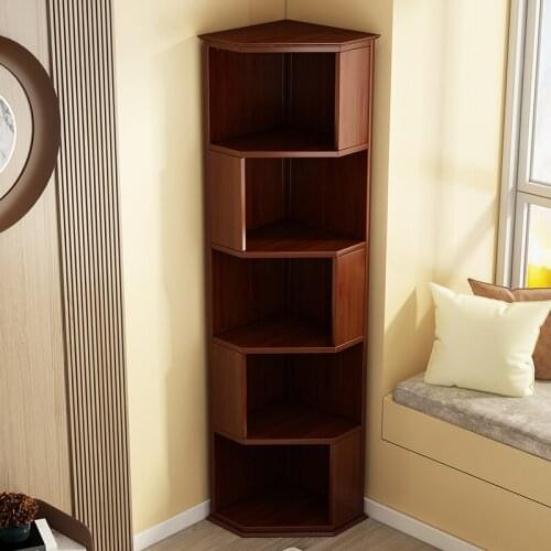 Floor living room new corner storage cabinet solid wood bedroom shelf triangular wine cabinet corner cabinet wall cabinet