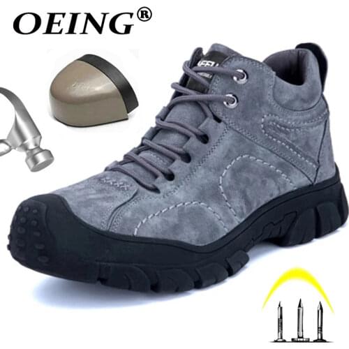 High Quality Work Shoes Anti-smashing Stab Safety Shoes Winter Plus Velvet Waterproof Mens Shoes Indestructible Mens Boots New