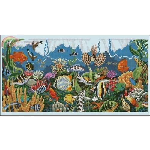 High Quality Lovely Beautiful Counted Cross Stitch Kit Underwater Paradise Under The Sea Submarine World Fishes Fish dim 3792