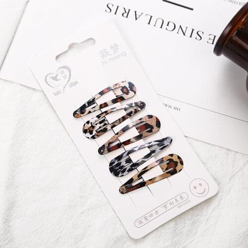 5Pcs/Lot Women Metal Leopard Hair Clip Girls Hair Pins Salon Bobby Barrettes BB Clip Female Hairgrips Hair Accessories