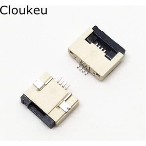10Pcs FPC FFC Connector cable socket 0.5MM 4Pin Clamshell Bottom Contact Type