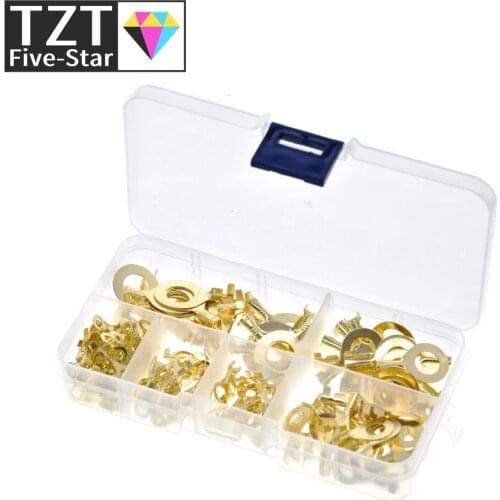 150pcs/set Round Terminal Block DJ431 O-type Lugs Terminals Cold-Pressed Connector Copper Tab Wiring Nose Combination Set