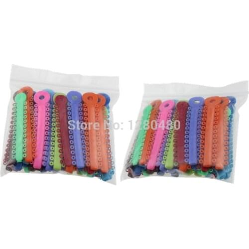 2 Packs (80Pcs) Dental Orthodontic Materials Colorful Ligature Ties Rubber Band Elastic Dentist Products
