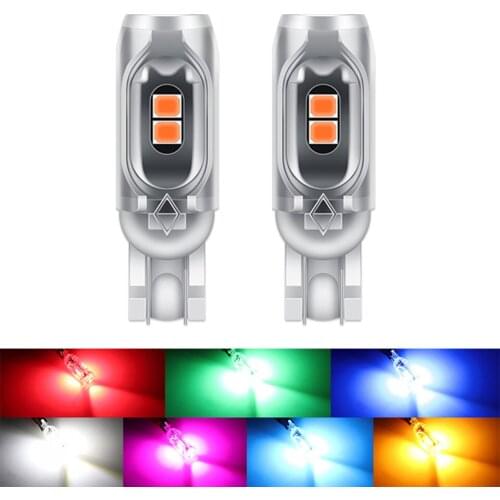 2x T10 LED W5W Super bright Polarity Free Plastic Protect smd Car Interior Light Read Door License Plate Wedge Lamp 12V White