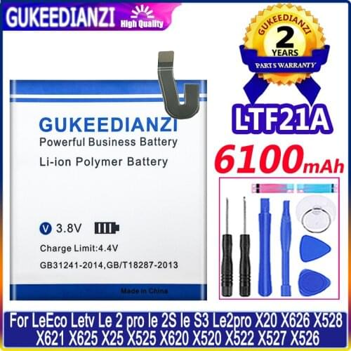 GUKEEDIANZI Battery 6100mAh LTF21A For Letv LeEco Le 2 (pro) le 2S le S3 X527 X528 X621 X625 X626 X20 X25 X620 X520 X522 X525