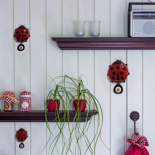 Ladybug Amulet, Door, Wall & Garden Ornament Evil eye beads 100X100mm LacivertSarı