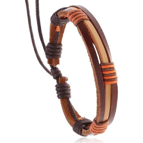 Jessingshow 2020 New Handmade Multi Layer Braided Genuine Leather Bracelet Men Women Hand Woven Bracelets Pulseras Para Hombre