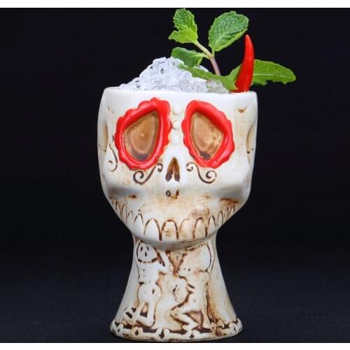 Skull Cup Hawaiian Cocktail Ceramic Tiki mug 480ml
