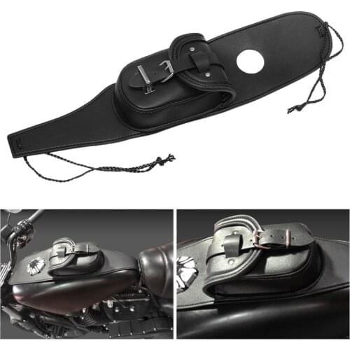 Black Motorcycle Gas Tank Leather Bag Dash Console Center Pouch Bag Leather Fit For Harley Sportster XL 883 1200