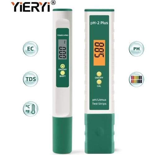 Yieryi Digital PH Meter TDS/EC/Temperature Water Quality Tester Mini Conductivity Tester Litmus Ph Pen ATC for Drinking Pool