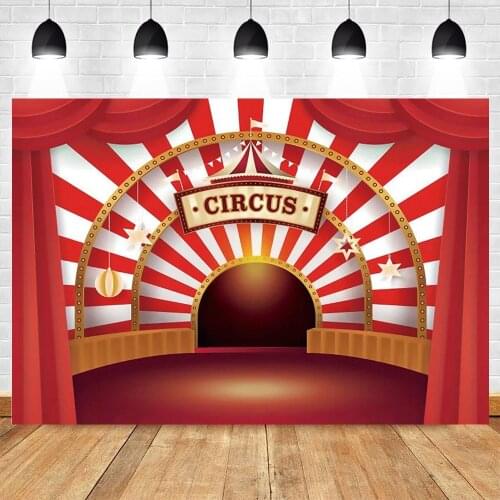 Circus Golden Star Stage Background Baby Birthday Party Decoration Newborn Photography props Custom Boy Backdrops Photo Studio