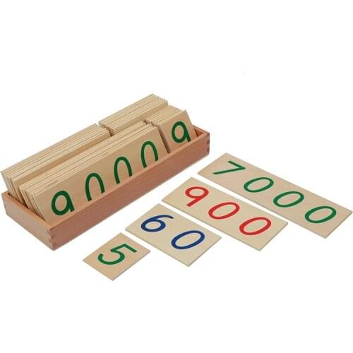 Wooden Number Cards With Box Montessori Math Toys Bank Game and Golden Bead Material Early Educational Toys for 2-6 Kids