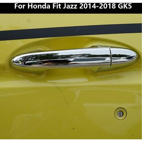 For Honda Fit Jazz 2014-2018 GK5 Car Exterior ABS Plastic Chrome Door Handle Cover Trim Car Styling Accessories 2015 2016 2017