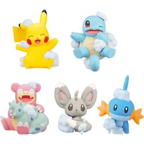 TAKARA TOMY Pokemon Action Figure Model Toys Pikachu Squirtle Minccino Mudkip Slowbro Anime Figures Dolls Cute childrens Gifts