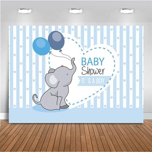 Elephant backdrop girl and boy Background for photo studio pink blue baby shower newborn photobooth customize party decoration