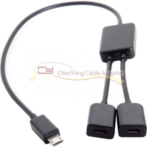 Micro USB to Dual Ports Micro USB Female Hub Cable For Laptop PC & Mouse & Flash Disk