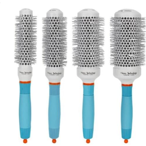 Thermal Nano Technology Ceramic Ionic Hair Round Brushes Aluminum Hair Barrel Comb In 4 Sizes Hairdressing Brushes Hair Styling