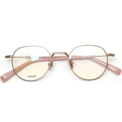 Korean version the titanium full frame myopia metal anti-blue light a hair black half-framed plain face niche design glasses