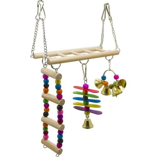 Dorakitten Creative Parrot Toys Funny Parrot Ladder Bird Swing Toy Parrot Hanging Toys Pet Supplies Bird Training Accessories