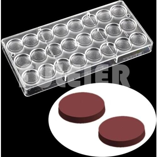 Round Coin Shape Belgium Polycarbonate Chocolate Mold Baking Sweets Candy Mould Bakeware Confectionery Tool