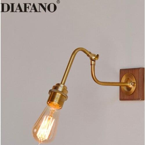 Japanese Style Brass Minimalist Wall Lamps Rotatable Led Bedroom Light Fixtures for Kitchen Bar Bedside Corridor Indoor Lighting