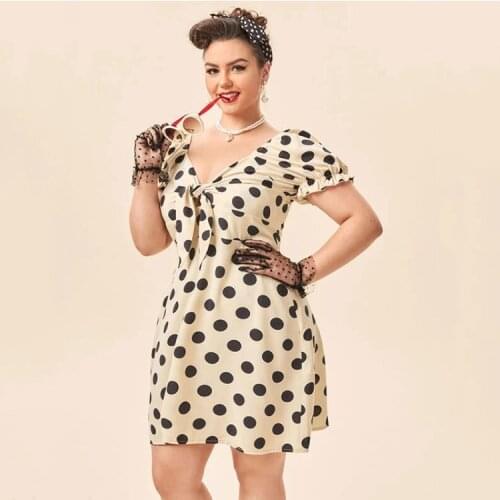 Летние платья в горошек Lick lip China At AliExpress