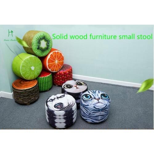 Louis Fashion Domestic stools Solid wood originality Living room to change shoes stool Watermelon fruit stool