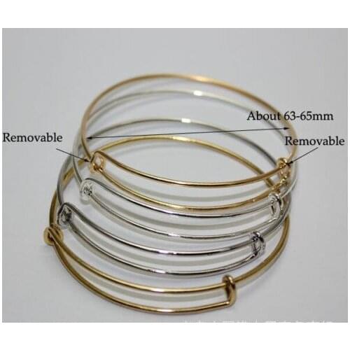 Fashion Expandable Wire Bangle Charm for jewery Bracelet making 3colors to choose 10pcs lot