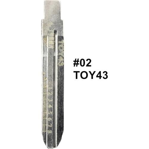 5pcs 2 IN 1 Lishi TOY43 #02 Engraved Line Key Blade Scale Shearing Teeth Cutting Key Blank for Old Toyota