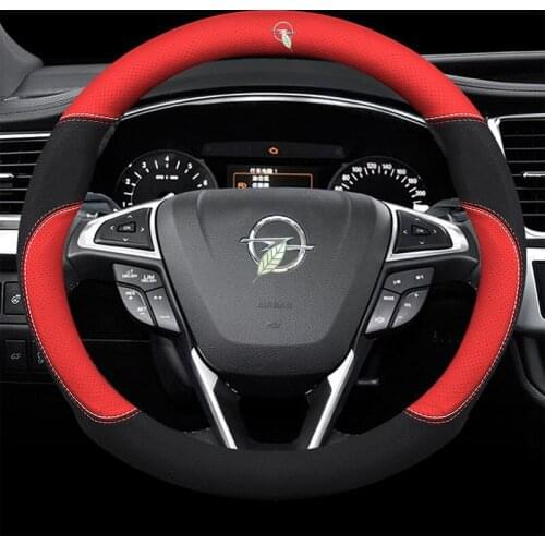 Genuine Leather Car Steering Wheel Cover 15 inch/38cm for OPEL Antara Astra GTC Zafira Insignia Meriva Karl Corsa Grandland X