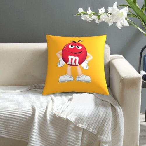 M Ms Chocolate Candy pillowcase printed cushion cover sofa waist pillow pillow cover