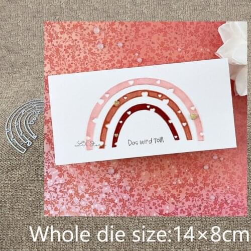 New Design Craft Metal stencil mold Cutting Dies rainbow hearts decoration scrapbook die cuts Album Paper Card Craft Embossing