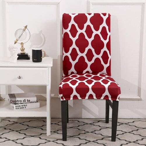 Geometry Solid Dining Chair Cover Slipcover Case Stretch Kitchen Chair Seat Protector For Hotel Banquet Elastic Chair Covers