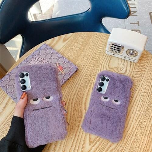 Anti drop Plush Soft Case For Oppo Reno 5 4 3 A72 A52 A53 A32 5G 4G A15 A11 A7 A5 Cases Realme 7 C3 C11 C17 C15 protection Cover