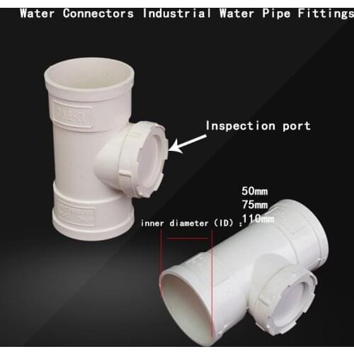 PVC riser inspection port bathroom sewer pipe vertical inspection port with plug head drainage pipe accessories 1 Pcs